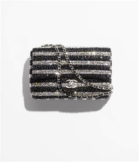 mini sac du soir chanel|Petit sac du soir Sequins & métal argenté Noir & blanc .